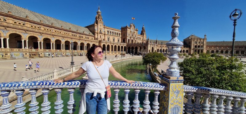 Sevilja, Plaza de espana, kanal, mostić